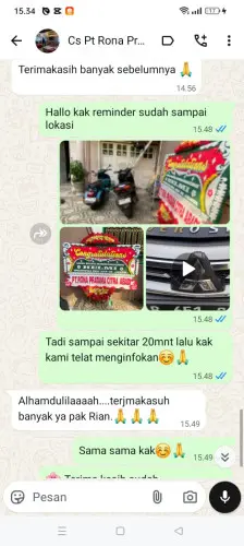 Testimonial Papan Bunga pekanbaru